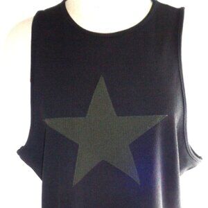 Shein Curve Tank Top Black w/ Star  (LL)